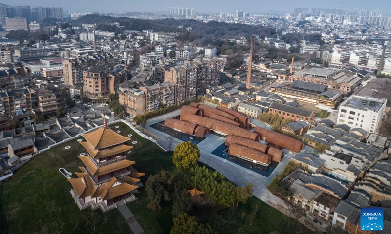 This undated file photo shows an aerial view of Jingdezhen Imperial Kiln Institute in Jingdezhen, east China's Jiangxi Province. Jingdezhen is a world-famous 