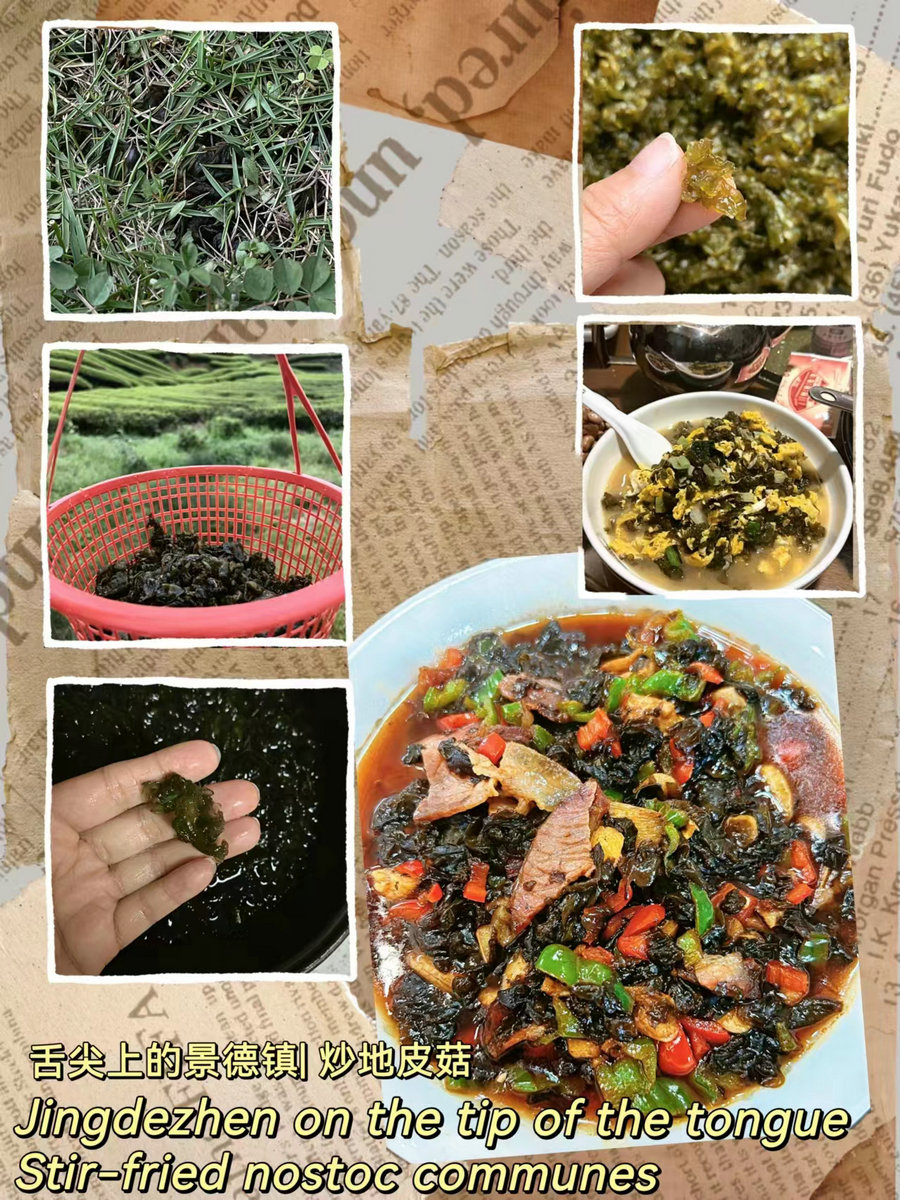 Stir-fried nostoc communes