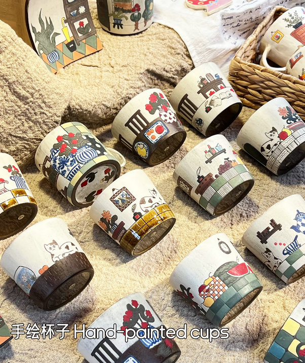 Hand-painted cups