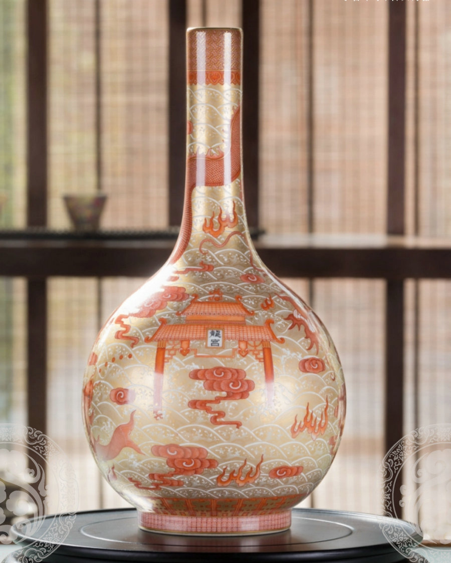 Meet the Museum(256）Famille rose gall bladder-shaped vase